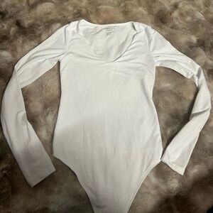 NWOT AE Viscose Classic White Long Sleeve Bodysuit